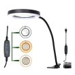 Flexible magnifier with clip and LED lighting, mains-powered 22155B