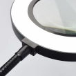Flexible magnifier with clip and LED lighting, mains-powered 22155B