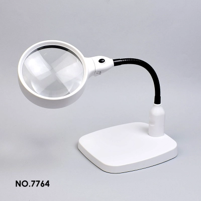 Лупа настольная гибкая с LED-подсветкой и питанием от сети NO.7764