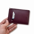 Бордовый базовый кожаный зажим для купюр и карт