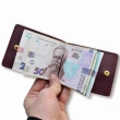 Бордовий базовий шкіряний затискач для купюр та карток