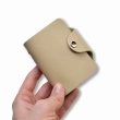 Бежевая базовая кожаная визитница