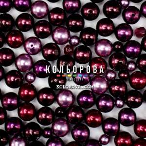 Preciosa 92-Mix-Round Pearl Beads-Red/Violet