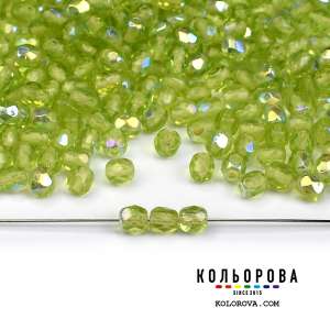 43.Preciosa бусина 50520/15495 Crystal Peridot ( 4 мм.)