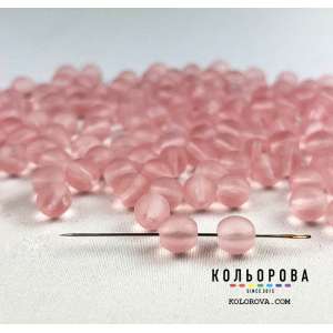 14. Бусини 6 мм Preciosa 71200 Pink Opal matt