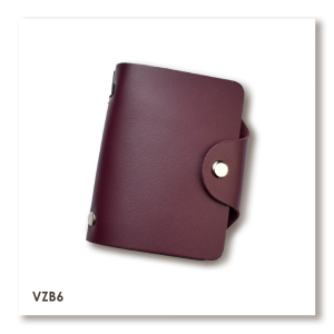 Бордовая базовая кожаная визитница