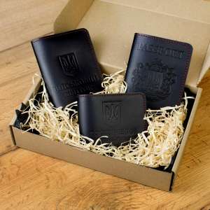 Set of covers: military ID, UBD certificate and passport