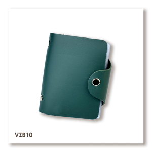 Зелёная базовая кожаная визитница