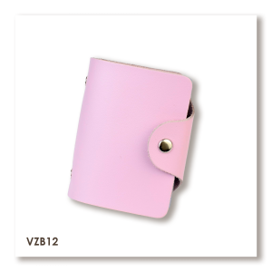 Розовая базовая кожаная визитница