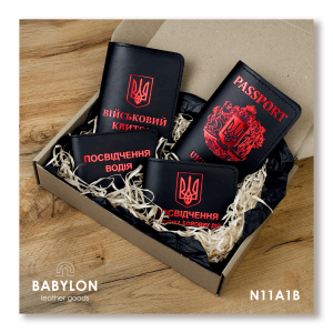 Набір обкладинок: військовий квиток, УБД, посвідчення водія та Passport