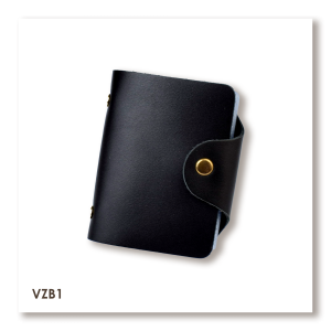 Чёрная базовая кожаная визитница