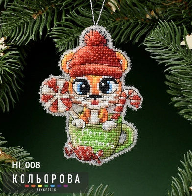 Новогодняя игрушка на пластиковой основе НІ_008 "Символ благополучия"