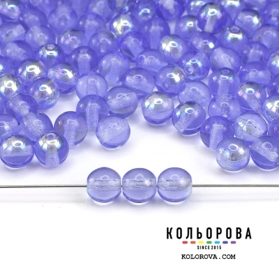 4.Preciosa bead 30030 Sapphire AB (6 mm.)