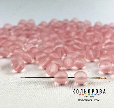 14.Preciosa бусина 71200 Pink Opal matt (6 мм.)