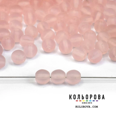 14.Preciosa намистина 71200 Pink Opal matt (6 мм.)
