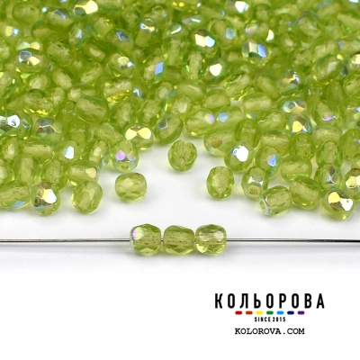 43.Preciosa бусина 50520/15495 Crystal Peridot ( 4 мм.)