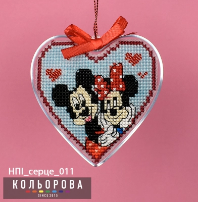 Набор пластиковой игрушки НПІ_сердце_011 "Влюбленные Минни и Микки"