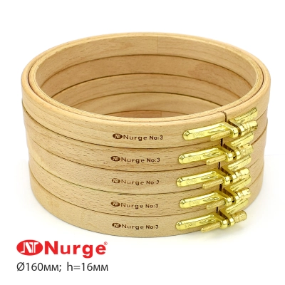 Nurge Wooden Embroidery Hoops with Screw (Ø160 mm, h. 16 mm.) 110-3