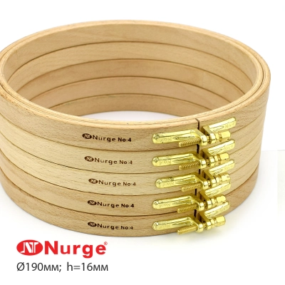 Nurge Wooden Embroidery Hoops with Screw (Ø190 mm., h. 16 mm.) 110-4