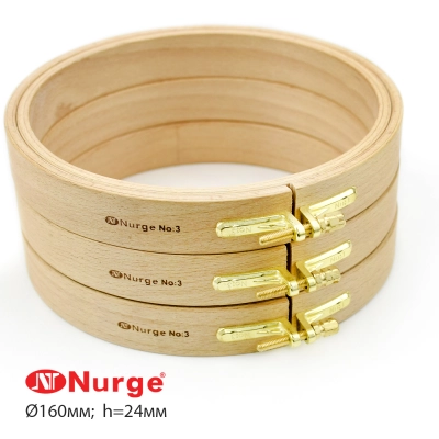 Nurge Wooden Embroidery Hoops with Screw (Ø160 mm, h. 24 mm.) 120-3