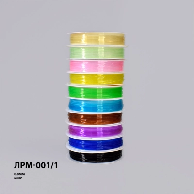 Леска-резинка силиконовая для рукоделия (микс)  Ø 0.8 мм ЛРМ-001/1