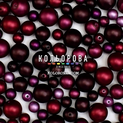 Preciosa 92-Mix-Round Pearl Beads-Red-Mat