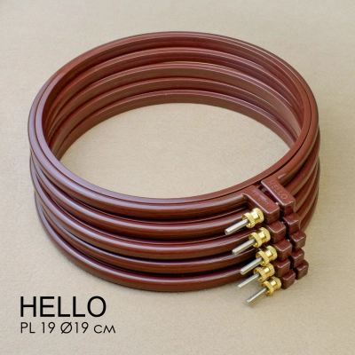 Plastic hoops HELLO PL19 brown