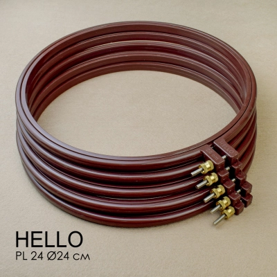 Plastic hoops HELLO PL24 brown