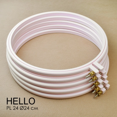 Plastic Hoops HELLO PL24 Pink