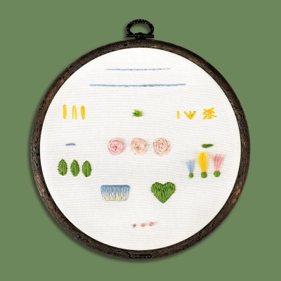 Embroidery Kit GL-1 "Training techniques of satin stitch" Ø150 mm