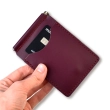Burgundy leather money and card clip with coat of arms