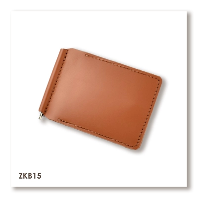 Terracotta Basic Leather Money and Card Clip