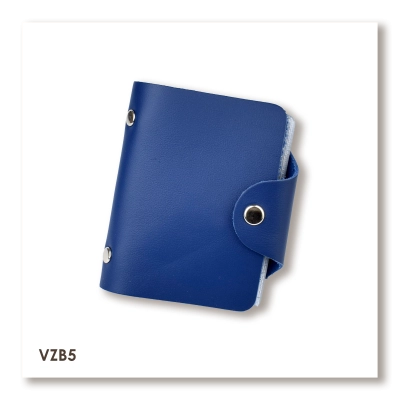 Синя базова шкіряна візитниця