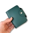 Зелена базова шкіряна візитниця