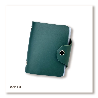 Зелена базова шкіряна візитниця