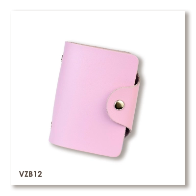 Рожева базова шкіряна візитниця