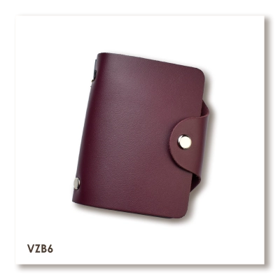 Бордовая базовая кожаная визитница