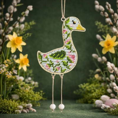 Набір для вишивки Великодньої іграшки D-09 «Квіткова Гусочка»