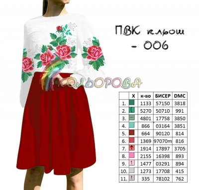 Плаття відрізне комбіноване з рукавами ПВК-006 (кльош)