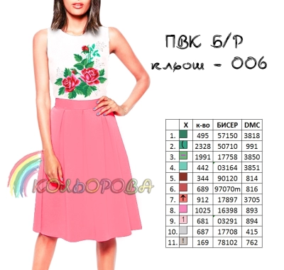 Combined Cut Dress Sleeveless PVC B/R-006 (Flared)